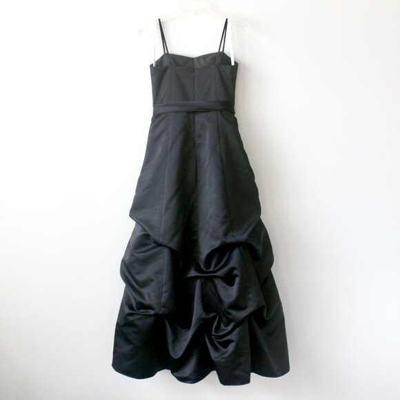 David's Bridal Black Bow Gathered Sleeveless Ballgown Party Formal Maxi Dress 12 - Picture 6 of 7